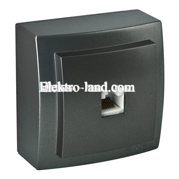 Розетка Nilson Themis антрацит компьютерная CAT5e RJ45 ( 26161044 )
